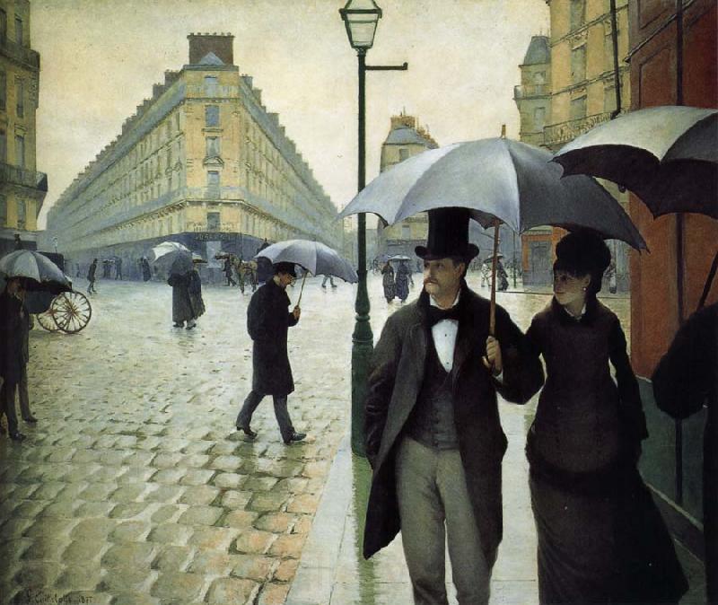 Gustave Caillebotte The raining at Paris street